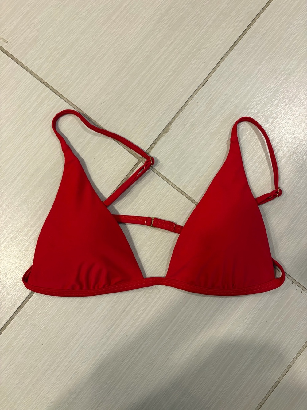 NWOT GIGI C Baywatch Red Triangle Bikini Top